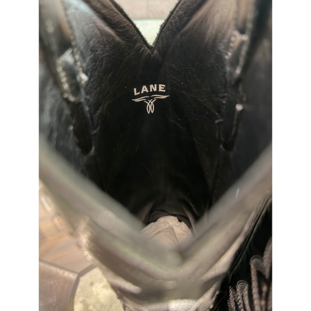 Lane Black Saratoga Western Boot Sz 9 - Picture 8 of 9